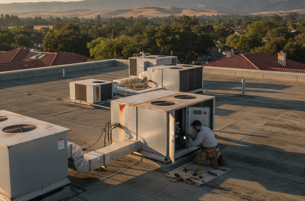 What Petaluma and Sonoma County Commercial Property Owners Should Know About Rooftop HVAC Units — Maintenance, Lifespan, and When Replacement Makes More Sense Than Another Repair